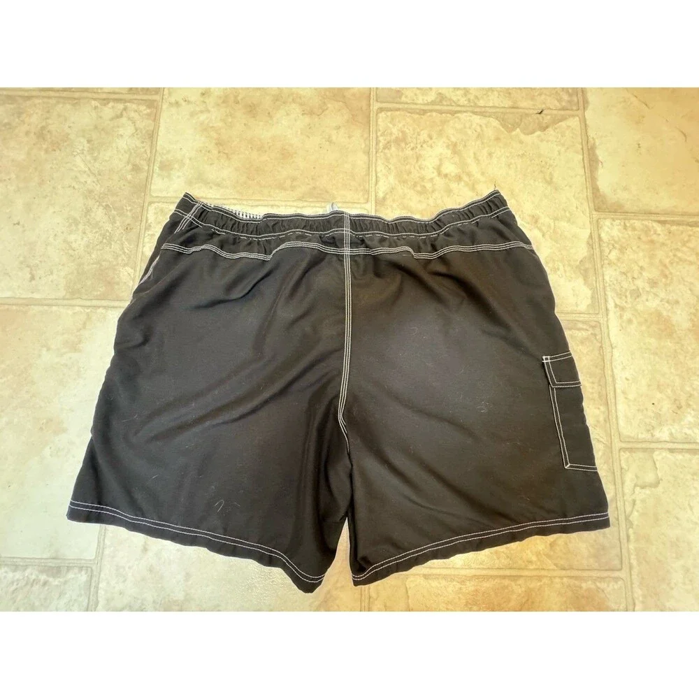 Route 66 Men’s 3XL Black Board Shorts Swim Trunks Cargo Pocket Drawstring